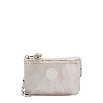 Bolsas Kipling Creativity Mini Pouch Metallic Keychain Beige | MX 2103QM